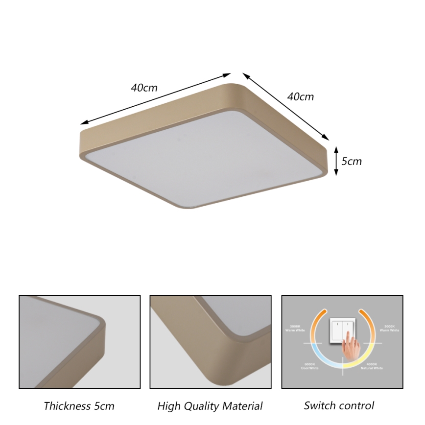 Brilagi - LED stropné svietidlo POOL LED/36W/230V 3000/4000/6000K 40x40 cm béžové