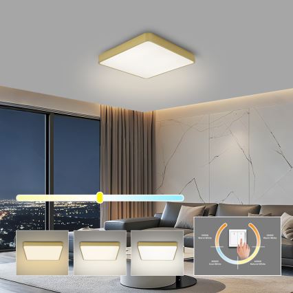 Brilagi - LED stropné svietidlo POOL LED/36W/230V 3000/4000/6000K 40x40 cm zlaté