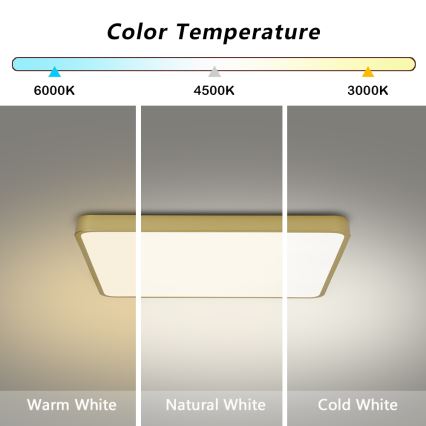 Brilagi - LED stropné svietidlo POOL LED/36W/230V 3000/4000/6000K 40x40 cm zlaté