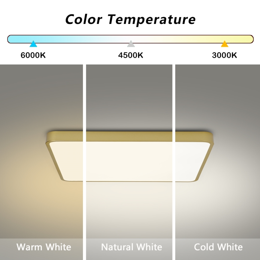 Brilagi - LED stropné svietidlo POOL LED/36W/230V 3000/4000/6000K 40x40 cm zlaté