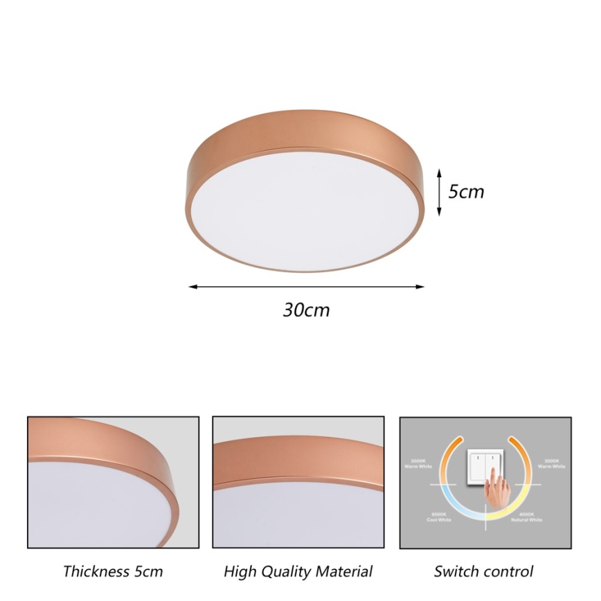 BRILAGI - LED Stropné svietidlo POOL LED/36W/230V 3000/4000/6000K pr. 30 cm medené