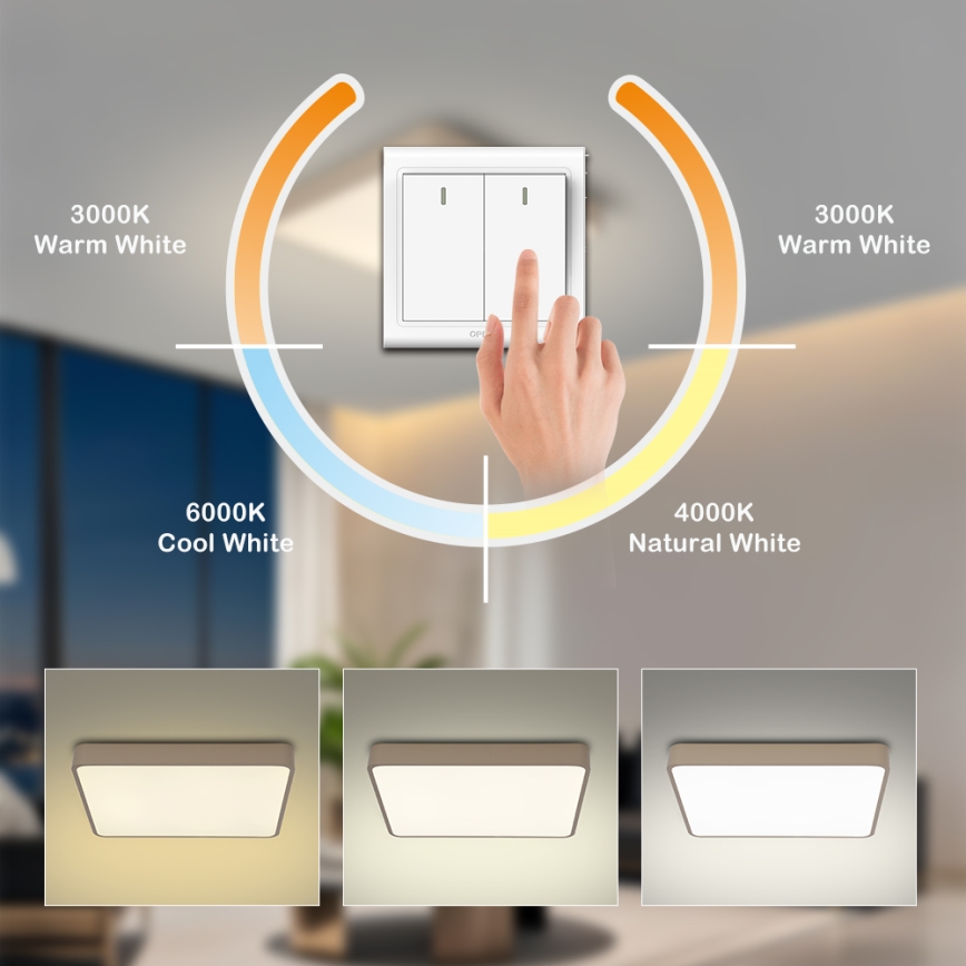 Brilagi - LED stropné svietidlo POOL LED/36W/230V 3000/4500/6000K 40x40 cm béžové