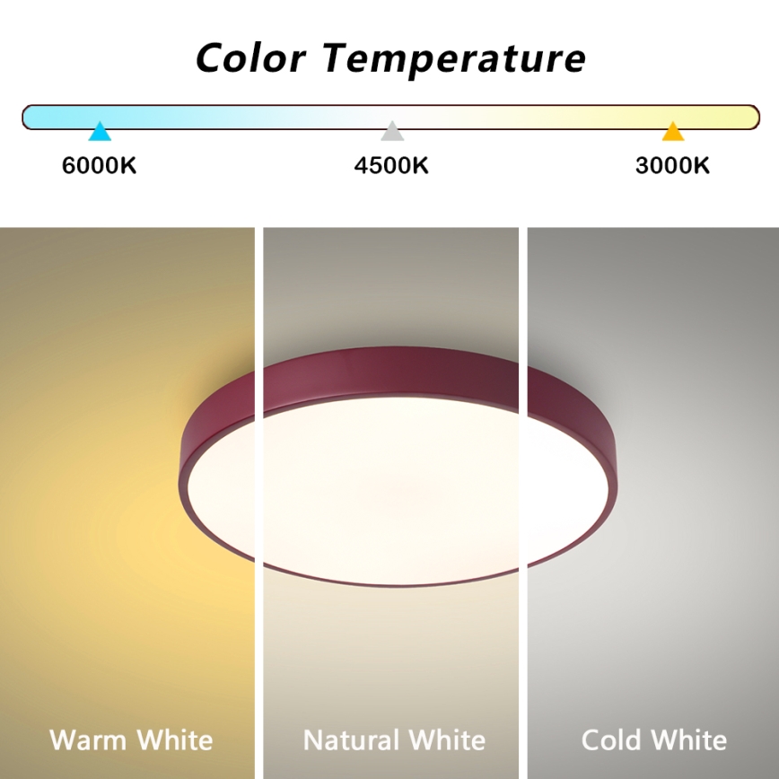 Brilagi - LED stropné svietidlo POOL LED/48W/230V 3000/4000/6000K priemer 40 cm bordové