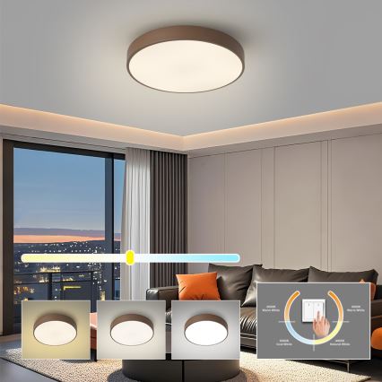 Brilagi - LED stropné svietidlo POOL LED/48W/230V 3000/4000/6000K priemer 40 cm hnedé