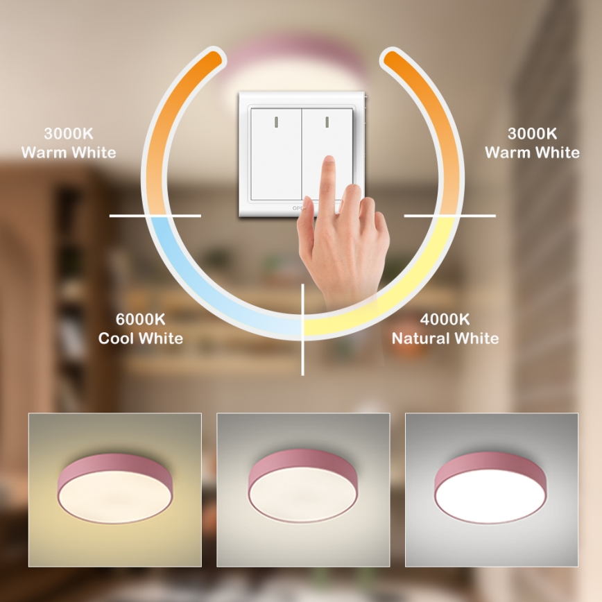 Brilagi - LED stropné svietidlo POOL LED/48W/230V 3000/4000/6000K pr. 40 cm ružová