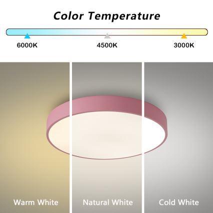 Brilagi - LED stropné svietidlo POOL LED/48W/230V 3000/4000/6000K pr. 40 cm ružová