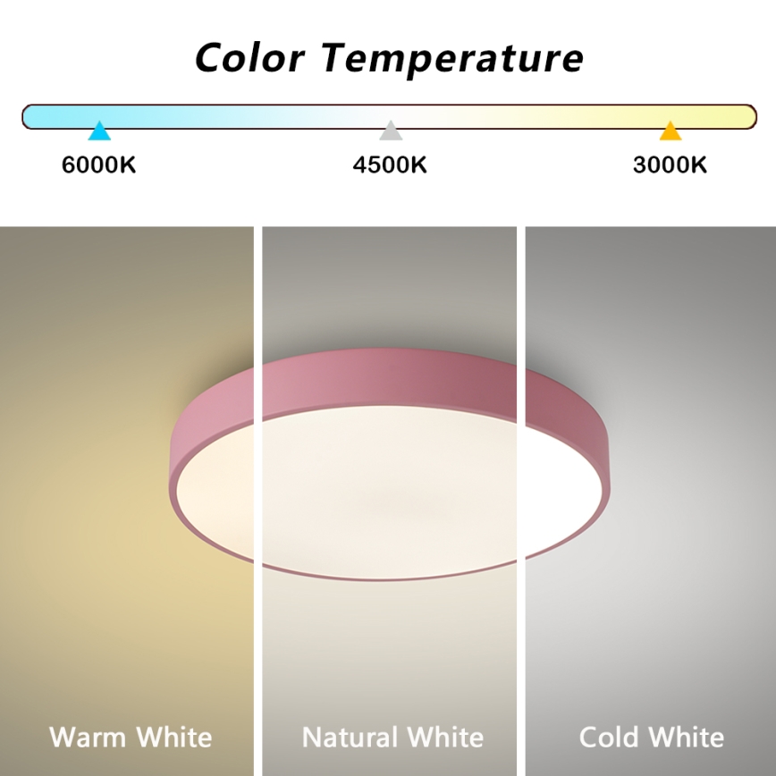 Brilagi - LED stropné svietidlo POOL LED/48W/230V 3000/4000/6000K pr. 40 cm ružová