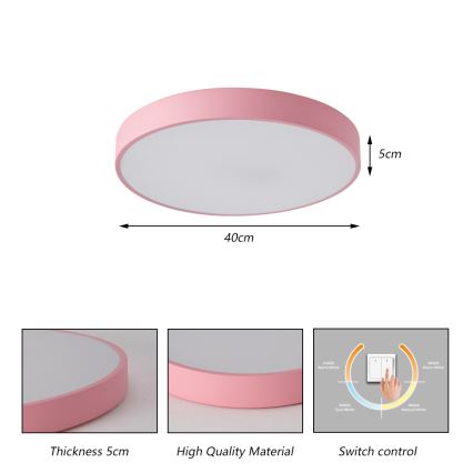 Brilagi - LED stropné svietidlo POOL LED/48W/230V 3000/4000/6000K pr. 40 cm ružová