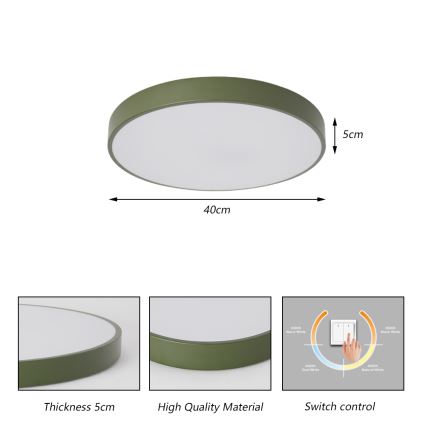 Brilagi - LED Stropné svietidlo POOL LED/48W/230V 3000/4000/6000K Ø 40 cm zelené