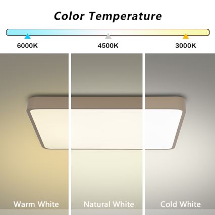 Brilagi - LED stropné svietidlo POOL LED/48W/230V 3000/4000/6000K 50x50 cm béžová