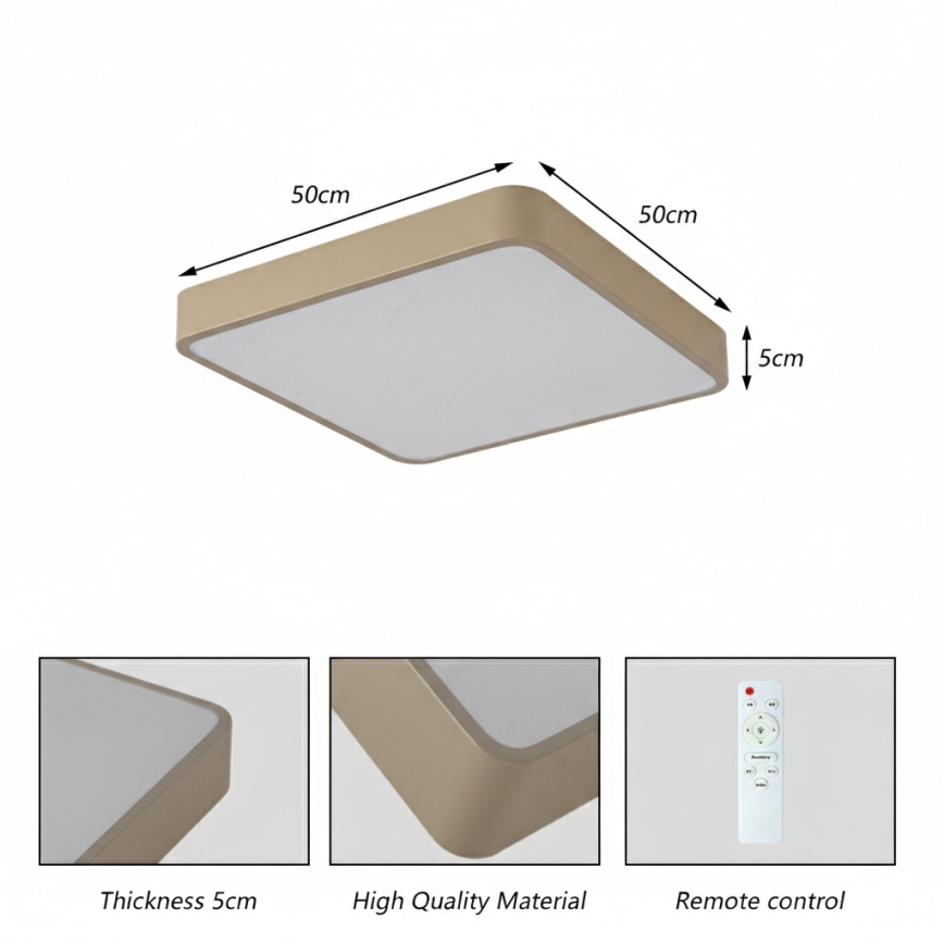 Brilagi - LED stropné svietidlo POOL LED/48W/230V 3000/4000/6000K 50x50 cm béžová