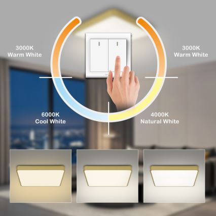 Brilagi - LED stropné svietidlo POOL LED/48W/230V 3000/4000/6000K 50x50 cm zlaté