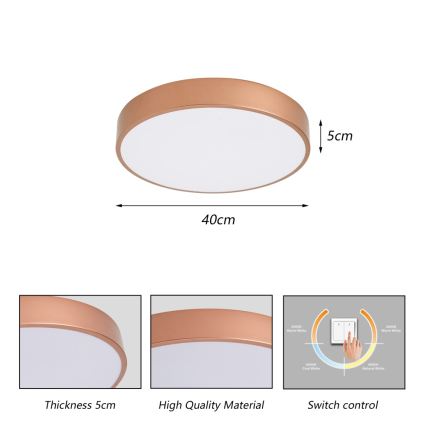 BRILAGI - LED stropné svietidlo POOL LED/48W/230V 3000/4000/6000K pr. 40 cm medená