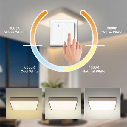 Brilagi - LED stropné svietidlo POOL LED/48W/230V 3000/4500/6000K 50x50 cm béžové