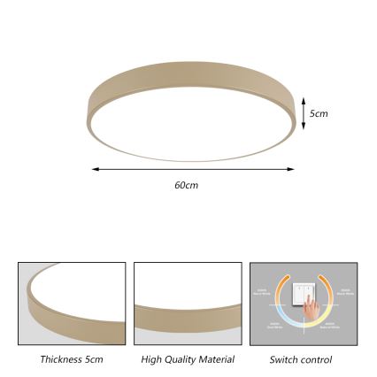 Brilagi - LED stropné svietidlo POOL LED/60W/230V 3000/4500/6000K pr. 60 cm béžová