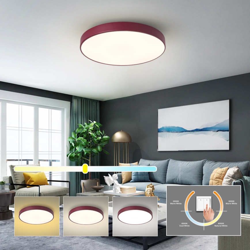 Brilagi - LED stropné svietidlo POOL LED/60W/230V 3000/4000/6000K Ø 50 cm bordové