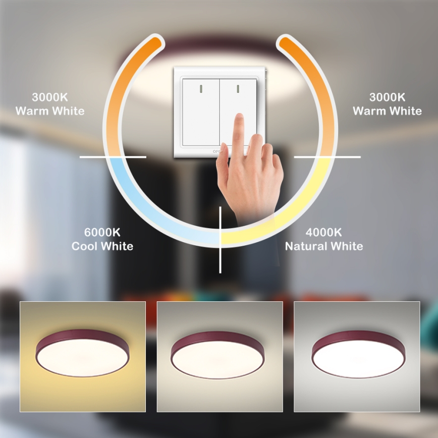 Brilagi - LED stropné svietidlo POOL LED/60W/230V 3000/4000/6000K Ø 50 cm bordové