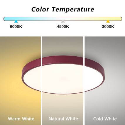 Brilagi - LED stropné svietidlo POOL LED/60W/230V 3000/4000/6000K Ø 50 cm bordové