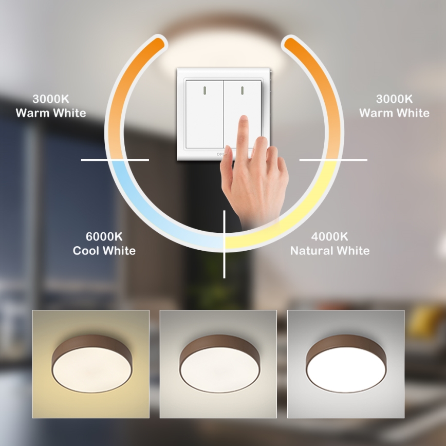 Brilagi - LED stropné svietidlo POOL LED/60W/230V 3000/4000/6000K pr. 50 cm hnedé