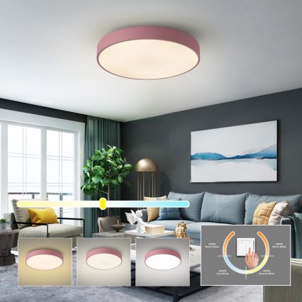 Brilagi - LED stropné svietidlo POOL LED/60W/230V 3000/4000/6000K priemer 50 cm ružová