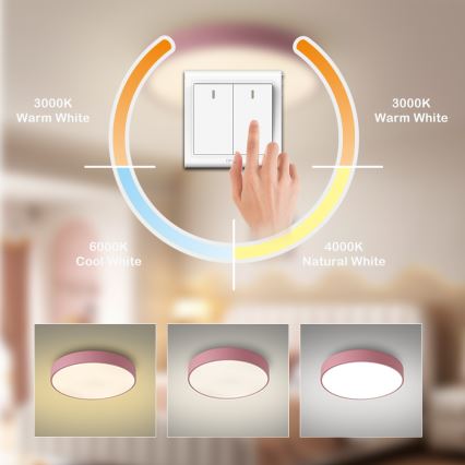 Brilagi - LED stropné svietidlo POOL LED/60W/230V 3000/4000/6000K priemer 50 cm ružová