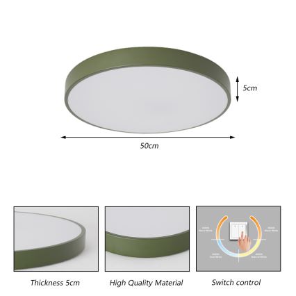 Brilagi - LED stropné svietidlo POOL LED/60W/230V 3000/4000/6000K priemer 50 cm zelené