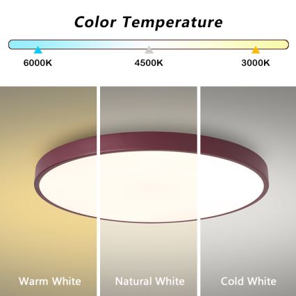 Brilagi - LED stropné svietidlo POOL LED/60W/230V 3000/4000/6000K pr. 60 cm bordová