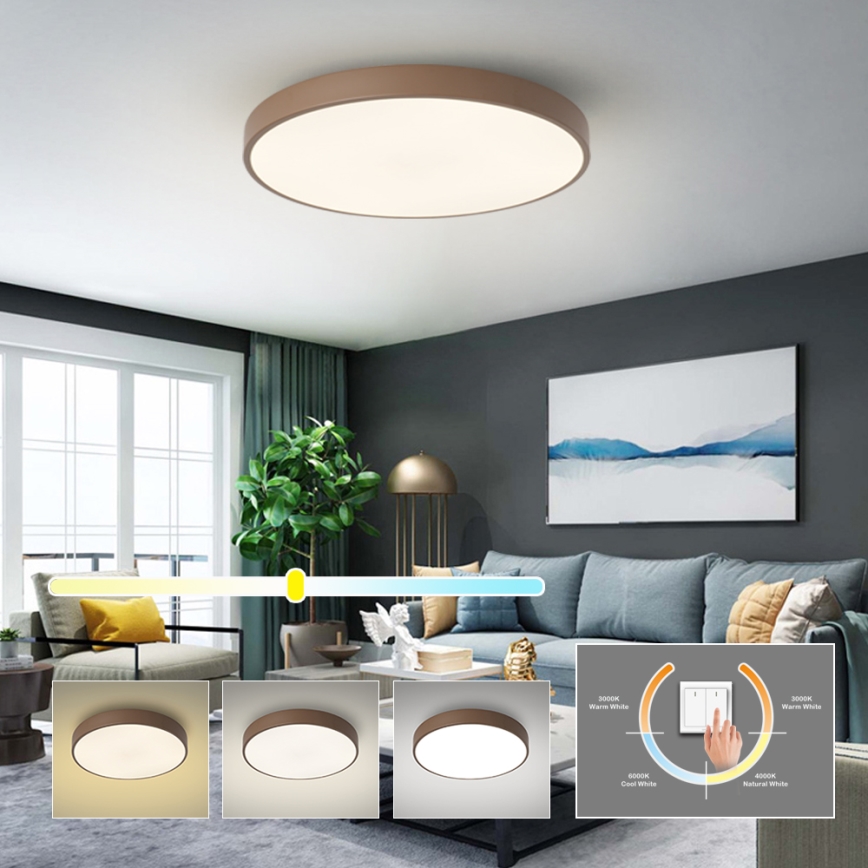 Brilagi - LED stropné svietidlo POOL LED/60W/230V 3000/4000/6000K pr. 60 cm hnedé