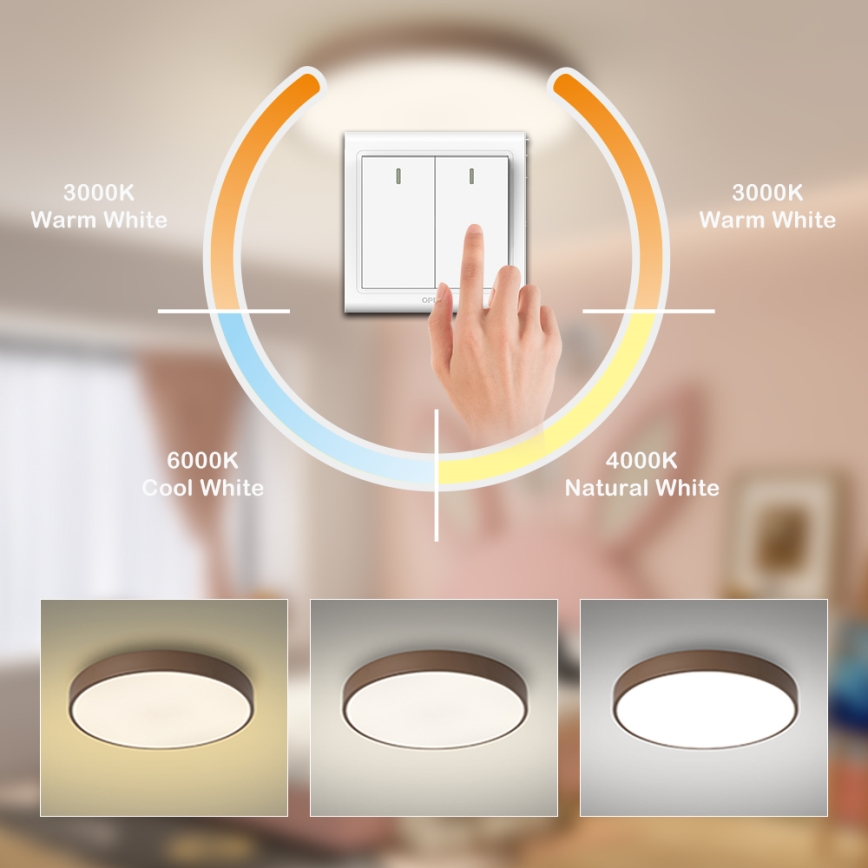 Brilagi - LED stropné svietidlo POOL LED/60W/230V 3000/4000/6000K pr. 60 cm hnedé