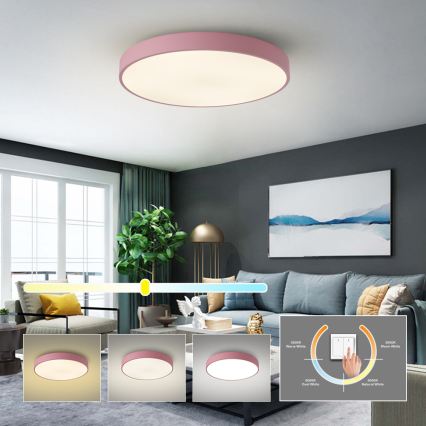 Brilagi - LED stropné svietidlo POOL LED/60W/230V 3000/4000/6000K priemer 60 cm ružová