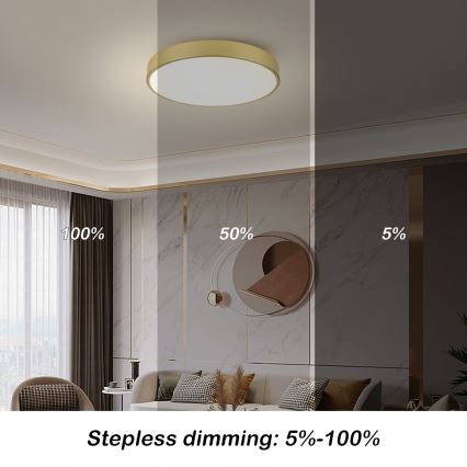 Brilagi - LED stropné svietidlo POOL LED/60W/230V 3000/4000/6000K pr. 60 cm zlaté
