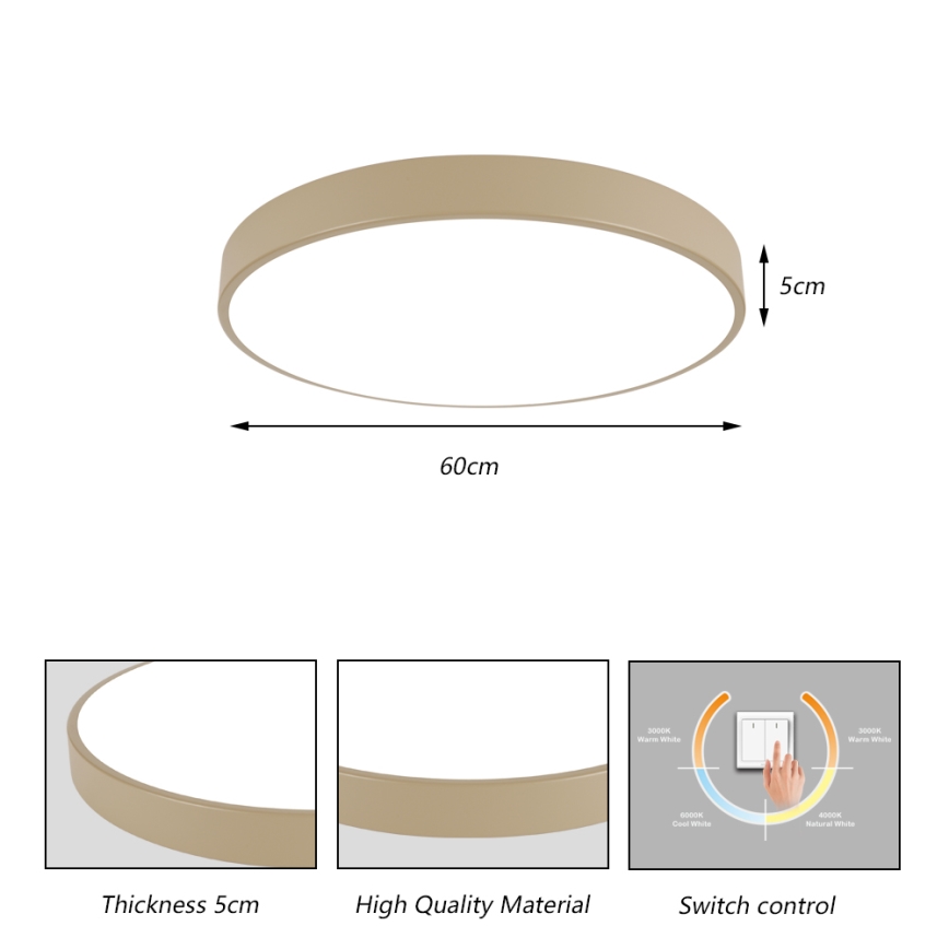 Brilagi - LED stropné svietidlo POOL LED/60W/230V 3000/4500/6000K pr. 60 cm béžové