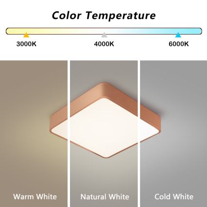 BRILAGI - LED stropné svietidlo POOL SQUARE LED/36W/230V 3000/4000/6000K 40x40 cm bronzové
