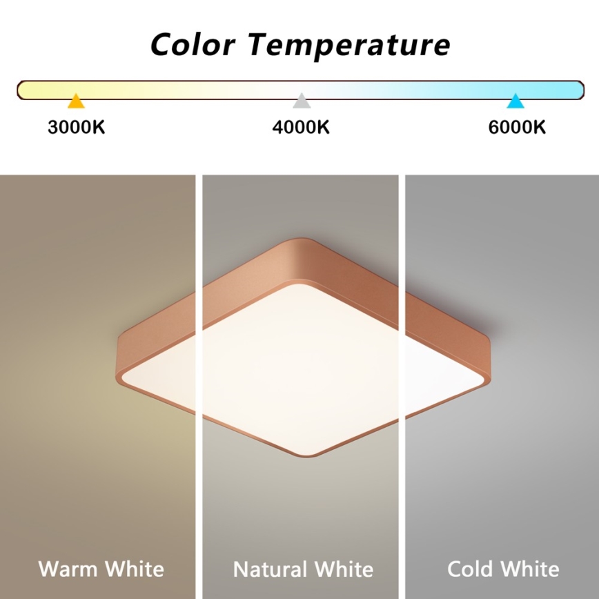 BRILAGI - LED stropné svietidlo POOL SQUARE LED/48W/230V 3000/4000/6000K 50x50 cm bronzové