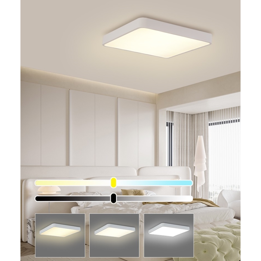 Brilagi - LED Stropné svietidlo POOL SQUARE LED/48W/230V 3000/4500/6000K 50x50 cm biela