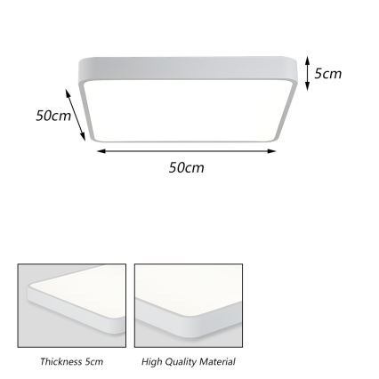 Brilagi - LED stropné svietidlo POOL SQUARE LED/48W/230V 3000/4500/6000K 50x50 cm biele