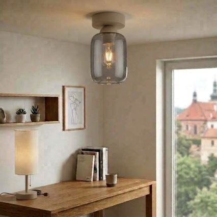 BRILAGI - LED stropné svietidlo RETRO GLASS 1xE27/60W/230V priemer 14 cm béžová/zadymená sivá