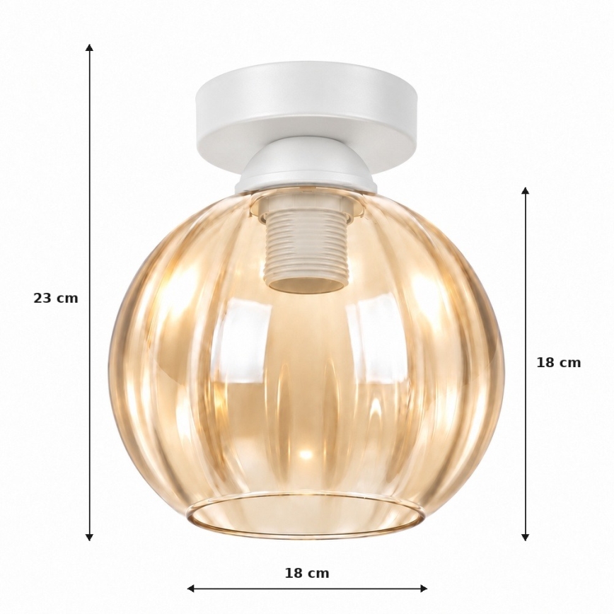 BRILAGI - LED Stropné svietidlo RETRO GLASS 1xE27/60W/230V pr. 18 cm biela/dymová béžová