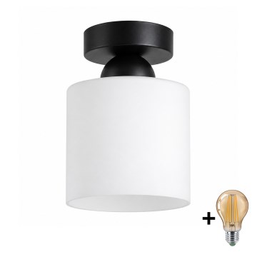 BRILAGI - LED Stropné svietidlo RETRO GLASS 1xE27/60W/230V pr. 10 cm čierna/biela