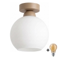 BRILAGI - LED Stropné svietidlo RETRO GLASS 1xE27/60W/230V pr. 15 cm béžová/biela