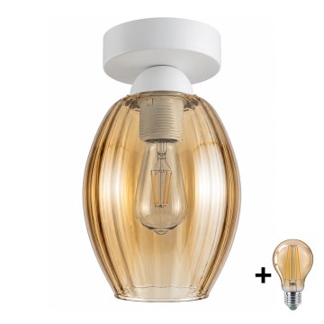 BRILAGI - LED stropné svietidlo RETRO GLASS 1xE27/60W/230V pr. 17 cm biela/dymová béžová