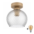 BRILAGI - LED Stropné svietidlo RETRO GLASS 1xE27/60W/230V pr. 18 cm béžová/dymová sivá