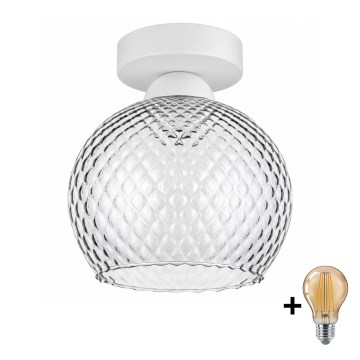 BRILAGI - LED Stropné svietidlo RETRO GLASS 1xE27/60W/230V pr. 18 cm biela/dymová sivá