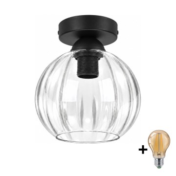 BRILAGI - LED Stropné svietidlo RETRO GLASS 1xE27/60W/230V pr. 18 cm čierna/číra