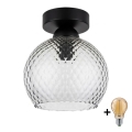 BRILAGI - LED Stropné svietidlo RETRO GLASS 1xE27/60W/230V pr. 18 cm čierna/dymová sivá