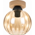 BRILAGI - LED Stropné svietidlo RETRO GLASS 1xE27/60W/230V pr. 18 cm dub/dymová béžová