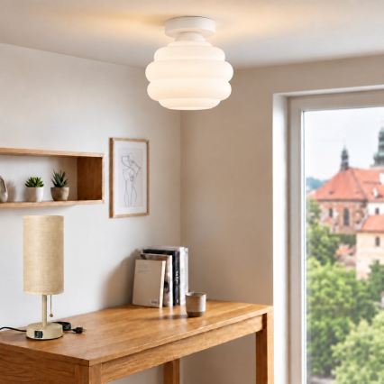 BRILAGI - LED Stropné svietidlo RETRO GLASS 1xE27/60W/230V pr. 20 cm biela/biela