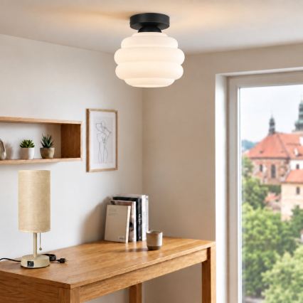BRILAGI - LED Stropné svietidlo RETRO GLASS 1xE27/60W/230V pr. 20 cm čierna/biela