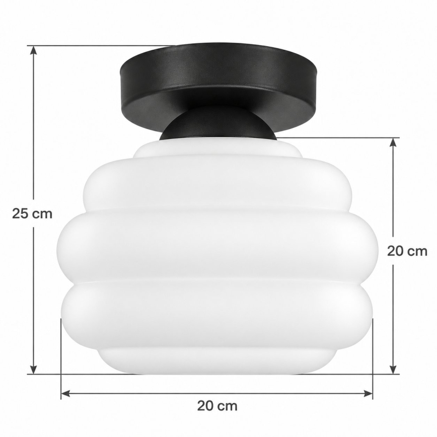 BRILAGI - LED Stropné svietidlo RETRO GLASS 1xE27/60W/230V pr. 20 cm čierna/biela