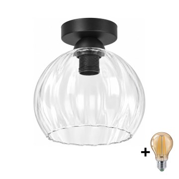 BRILAGI - LED Stropné svietidlo RETRO GLASS 1xE27/60W/230V pr. 25 cm čierne/číre
